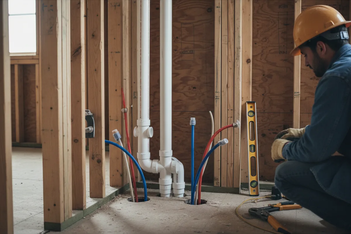 Drain and supply rough-in during Drain Cleaning in Virginia City